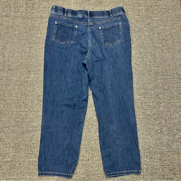 Alfred Dunner Women's Dark Blue Ankle Jeans - Picture 2 of 6